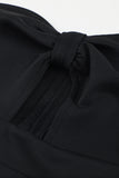 Black One Shoulder Bowknot Hollow Out Bodycon Midi Dress for Women LC2210035-2