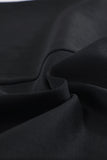 Black One Shoulder Bowknot Hollow Out Bodycon Midi Dress for Women LC2210035-2