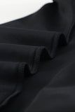 Black One Shoulder Bowknot Hollow Out Bodycon Midi Dress for Women LC2210035-2