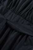 Black Long Sleeve Dress for Women Black V Neck Batwing Sleeve Maxi Dress LC616128-2