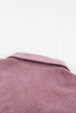 LC8511519-10-S, LC8511519-10-M, LC8511519-10-L, LC8511519-10-XL, LC8511519-10-2XL, Pink Womens Button Down Corduroy Jacket Leopard Shirt Oversized Blouses Tops