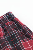 LC4512118-3-S, LC4512118-3-M, LC4512118-3-L, LC4512118-3-XL, LC4512118-3-2XL, Red Women’s Pjs Christmas Long Sleeve Top and Plaid Pants Loungewear Sleepwear