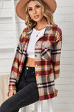 LC255462-7-S, LC255462-7-M, LC255462-7-L, LC255462-7-XL, LC255462-7-2XL, Yellow Geometric Plaid Print Pocketed Shirt