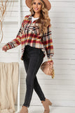 LC255462-7-S, LC255462-7-M, LC255462-7-L, LC255462-7-XL, LC255462-7-2XL, Yellow Geometric Plaid Print Pocketed Shirt