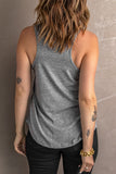Gray Casual V Neck Racerback Tank Top with Pocket LC256544-11