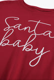 LC2539411-3-S, LC2539411-3-M, LC2539411-3-L, LC2539411-3-XL, LC2539411-3-2XL, Red Women's Long Sleeve Christmas Santa Baby Print Sweatshirt