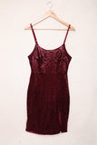 Red Sexy Red Sequin Dress Cami Midi Dress With Side Slit LC617422-3