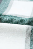 LC851789-9-S, LC851789-9-M, LC851789-9-L, LC851789-9-XL, LC851789-9-2XL, Green Women's Plaid Shirt Collar Button Oversized Midi Lenght Shacket