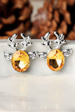 LC013189-7, Yellow Women's Christmas Reindeer Antlers Xmas Earring