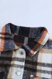 LC255462-5-S, LC255462-5-M, LC255462-5-L, LC255462-5-XL, LC255462-5-2XL, Blue Geometric Plaid Print Pocketed Shirt