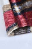 LC255462-3-S, LC255462-3-M, LC255462-3-L, LC255462-3-XL, LC255462-3-2XL, Red Geometric Plaid Print Pocketed Shirt