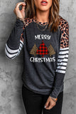 LC25213563-2-S, LC25213563-2-M, LC25213563-2-L, LC25213563-2-XL, LC25213563-2-2XL, Black Women's Merry Christmas Leopard Top Xmas Sweatshirt