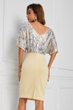 Apricot Ladies Sequin Midi Dress Batwing Top Evening Dress LC229194-18
