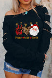 Black Xmas Pullover Shirt Leopard Merry Christmas Sweatshirt for Women LC25311165-2