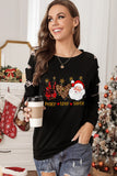 Black Xmas Pullover Shirt Leopard Merry Christmas Sweatshirt for Women LC25311165-2