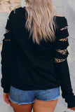 Black Xmas Pullover Shirt Leopard Merry Christmas Sweatshirt for Women LC25311165-2