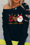 Black Xmas Pullover Shirt Leopard Merry Christmas Sweatshirt for Women LC25311165-2