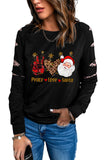 Black Xmas Pullover Shirt Leopard Merry Christmas Sweatshirt for Women LC25311165-2