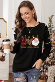 Black Xmas Pullover Shirt Leopard Merry Christmas Sweatshirt for Women LC25311165-2