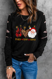 Black Xmas Pullover Shirt Leopard Merry Christmas Sweatshirt for Women LC25311165-2