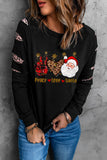 Black Xmas Pullover Shirt Leopard Merry Christmas Sweatshirt for Women LC25311165-2