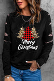 Joyeux Noël Sapin T-shirt Léopard Sweat pour Femme