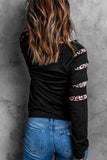 Black Merry Christmas Tree T Shirt Leopard Sweatshirt for Women LC25311255-2