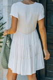 White White Ruffle Dress Smocked Flowy Mini Dress for Women LC2210934-1