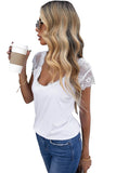 White V Neck Eyelash Lace Knit Tank for Women LC253399-1