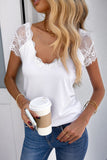 White V Neck Eyelash Lace Knit Tank for Women LC253399-1