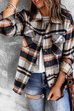LC255462-5-S, LC255462-5-M, LC255462-5-L, LC255462-5-XL, LC255462-5-2XL, Blue Geometric Plaid Print Pocketed Shirt