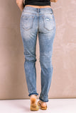 Sky Blue Distressed Faded Splatter Ripped Hole Denim Pants LC783893-4