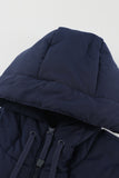 LC856045-5-S, LC856045-5-M, LC856045-5-L, LC856045-5-XL, LC856045-5-2XL, Blue Winter Coats for Women Outdoor Zipper Hooded Coat Outwear with Pockets
