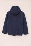 LC856045-5-S, LC856045-5-M, LC856045-5-L, LC856045-5-XL, LC856045-5-2XL, Blue Winter Coats for Women Outdoor Zipper Hooded Coat Outwear with Pockets