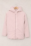 LC856045-10-S, LC856045-10-M, LC856045-10-L, LC856045-10-XL, LC856045-10-2XL, Pink Winter Coats for Women Outdoor Zipper Hooded Coat Outwear with Pockets