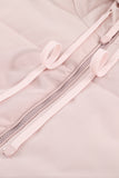 LC856045-10-S, LC856045-10-M, LC856045-10-L, LC856045-10-XL, LC856045-10-2XL, Pink Winter Coats for Women Outdoor Zipper Hooded Coat Outwear with Pockets