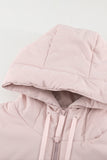 LC856045-10-S, LC856045-10-M, LC856045-10-L, LC856045-10-XL, LC856045-10-2XL, Pink Winter Coats for Women Outdoor Zipper Hooded Coat Outwear with Pockets