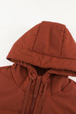 LC856045-14-S, LC856045-14-M, LC856045-14-L, LC856045-14-XL, LC856045-14-2XL, Orange Winter Coats for Women Outdoor Zipper Hooded Coat Outwear with Pockets