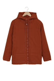 LC856045-14-S, LC856045-14-M, LC856045-14-L, LC856045-14-XL, LC856045-14-2XL, Orange Winter Coats for Women Outdoor Zipper Hooded Coat Outwear with Pockets