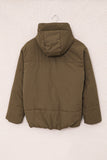 LC856045-17-S, LC856045-17-M, LC856045-17-L, LC856045-17-XL, LC856045-17-2XL, Brown Winter Coats for Women Outdoor Zipper Hooded Coat Outwear with Pockets