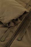 LC856045-17-S, LC856045-17-M, LC856045-17-L, LC856045-17-XL, LC856045-17-2XL, Brown Winter Coats for Women Outdoor Zipper Hooded Coat Outwear with Pockets
