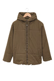 LC856045-17-S, LC856045-17-M, LC856045-17-L, LC856045-17-XL, LC856045-17-2XL, Brown Winter Coats for Women Outdoor Zipper Hooded Coat Outwear with Pockets