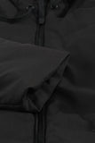 LC856045-2-S, LC856045-2-M, LC856045-2-L, LC856045-2-XL, LC856045-2-2XL, Black Winter Coats for Women Outdoor Zipper Hooded Coat Outwear with Pockets