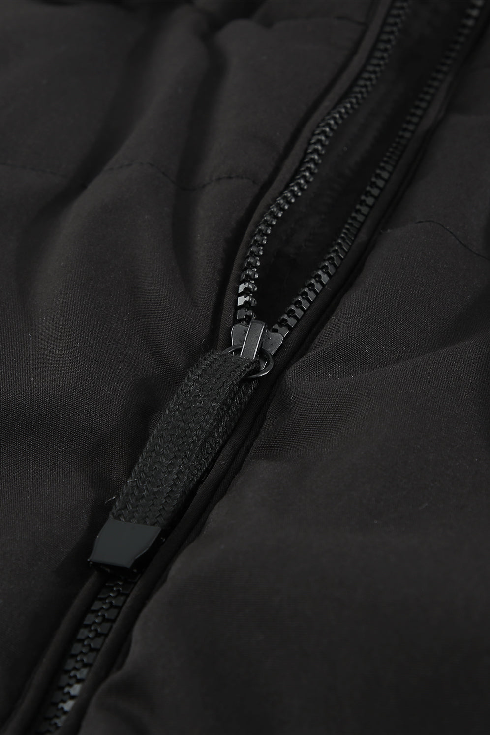 LC856045-2-S, LC856045-2-M, LC856045-2-L, LC856045-2-XL, LC856045-2-2XL, Black Winter Coats for Women Outdoor Zipper Hooded Coat Outwear with Pockets