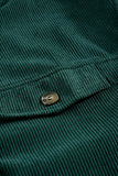 LC8511374-9-S, LC8511374-9-M, LC8511374-9-L, LC8511374-9-XL, LC8511374-9-2XL, LC8511374-9-3XL, Green Womens Corduroy Long Sleeve Shirts Button-up Shacket Coat