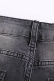 LC781877-2-S, LC781877-2-M, LC781877-2-L, LC781877-2-XL, LC781877-2-2XL, Black Womens Skinny Jeans High Waist Ankle Length Denim Pants