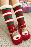 LC09467-3, Red Christmas Fuzzy Socks Cozy Socks For Xmas Winter Women's Socks