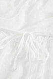 White Ruffle White Off the Shoulder Dress Swiss Dot Maxi Dress LC614462-1