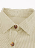 LC8511383-18-S, LC8511383-18-M, LC8511383-18-L, LC8511383-18-XL, LC8511383-18-2XL, Apricot Womens Boyfriend Shirt Ribbed Shacket Loose Fit Long Sleeve Tops