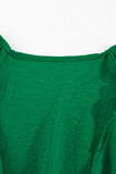 LC643624-9-S, LC643624-9-M, LC643624-9-L, LC643624-9-XL, LC643624-9-2XL, Green Women's Sexy V Neck Jumpsuits Chiffon Tie Knot Front Puff Long Sleeve Romper